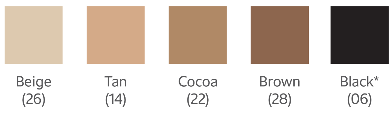 Available colors chart